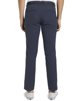 Strukturierte Chinohose mit Gürtel