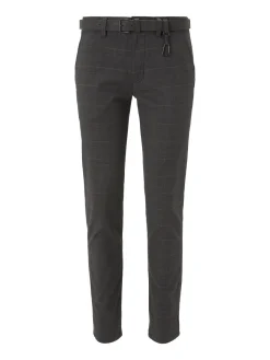 Strukturierte Chinohose mit Gürtel