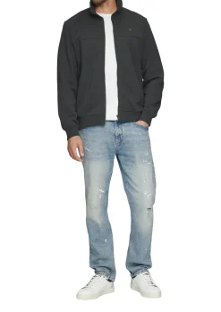Sweatjacke mit Stehkragen und Logo-Detail