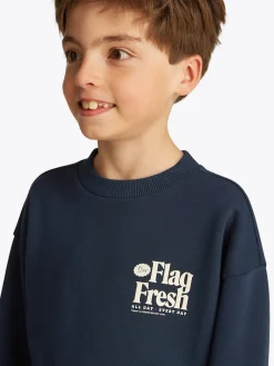 Sweatshirt mit Flag-Slogan-Print hinten