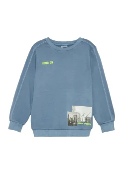 Sweatshirt mit Garment Dye und Frontprint