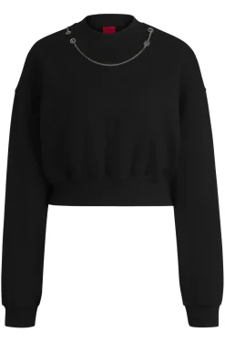 Sweatshirt aus Baumwoll-Mix mit abnehmbarer charakteristischer Kette