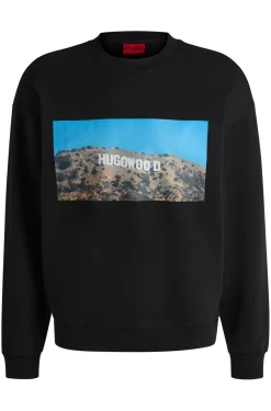 Sweatshirt aus Baumwoll-Terry mit Hugowood-Druck