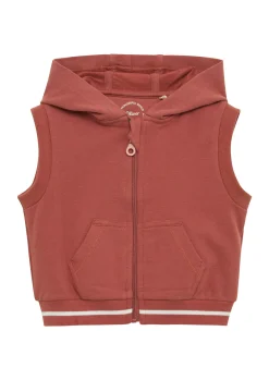 Sweat-Weste aus Baumwollstretch mit Kapuze