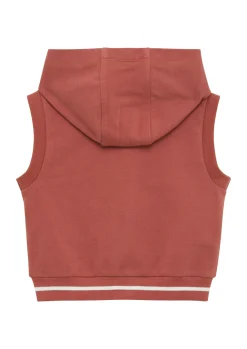Sweat-Weste aus Baumwollstretch mit Kapuze