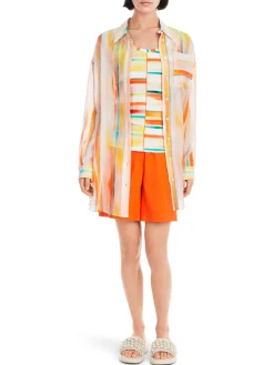 Top mit Streifen im Batik-Look