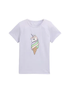 T-Shirt mit Glitzer-Print