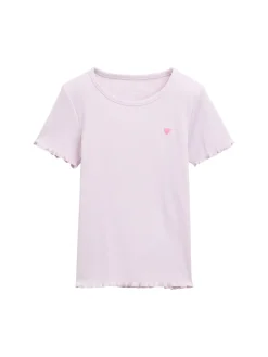 T-Shirt mit Herz-Stickerei