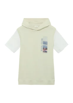 T-Shirt mit Print- und Kontrastdetails