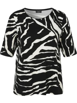 T-Shirt mit Rundhals im Zebralook