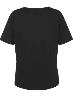 T-Shirt mit Rundhals und Strass