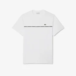 T-Shirt aus Baumwolljersey mit Lacoste-Einfassung