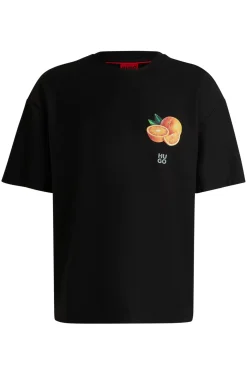 T-Shirt aus Baumwoll-Jersey mit Orangen-Prints
