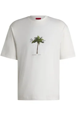 T-Shirt aus Baumwoll-Jersey mit Palmen-Print