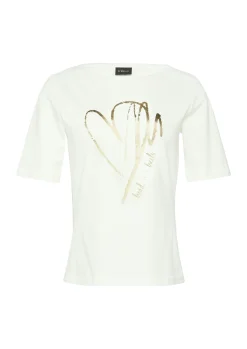 T-Shirt aus Baumwollmix mit Metallic-Print