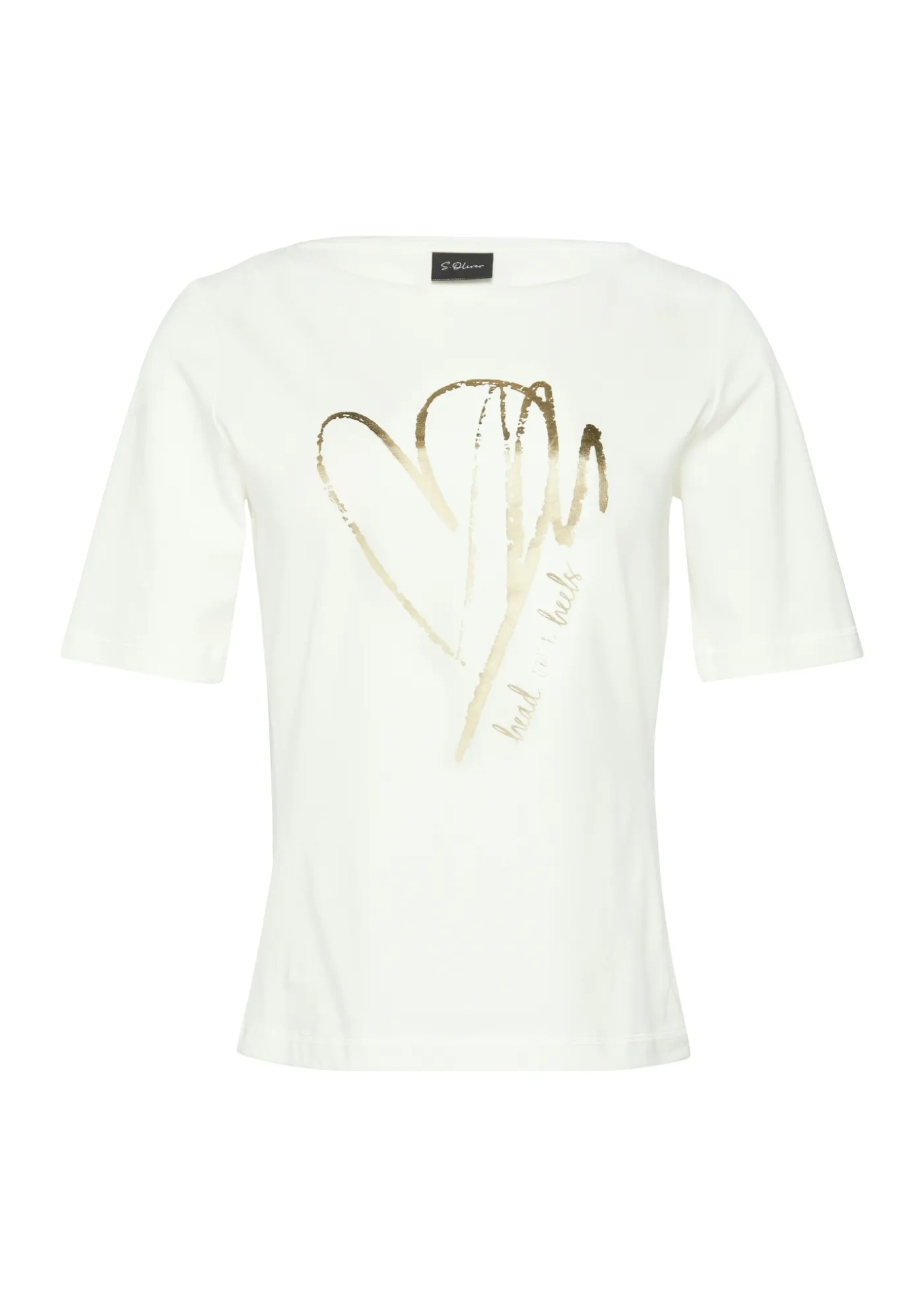 T-Shirt aus Baumwollmix mit Metallic-Print