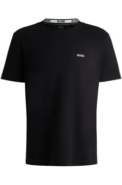 T-Shirt aus Baumwoll-Piqué mit Oxford-Jacquard-Kragen hinten