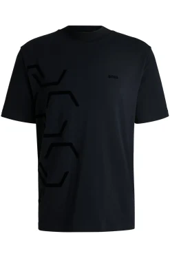 T-Shirt aus Stretch-Baumwolle mit sechseckigem Grafik-Artwork