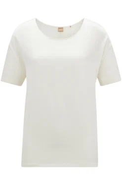 T-SHIRT Esandy AUS MERZERISIERTEM JERSEY MIT VORDERSEITE AUS STRETCH-SEIDE