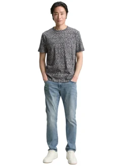 T-Shirt in Melange-Optik