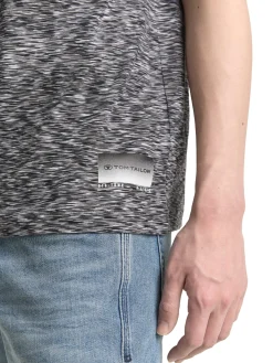 T-Shirt in Melange-Optik