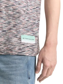 T-Shirt in Melange-Optik