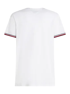 T-Shirt mit farbigen Bündchen