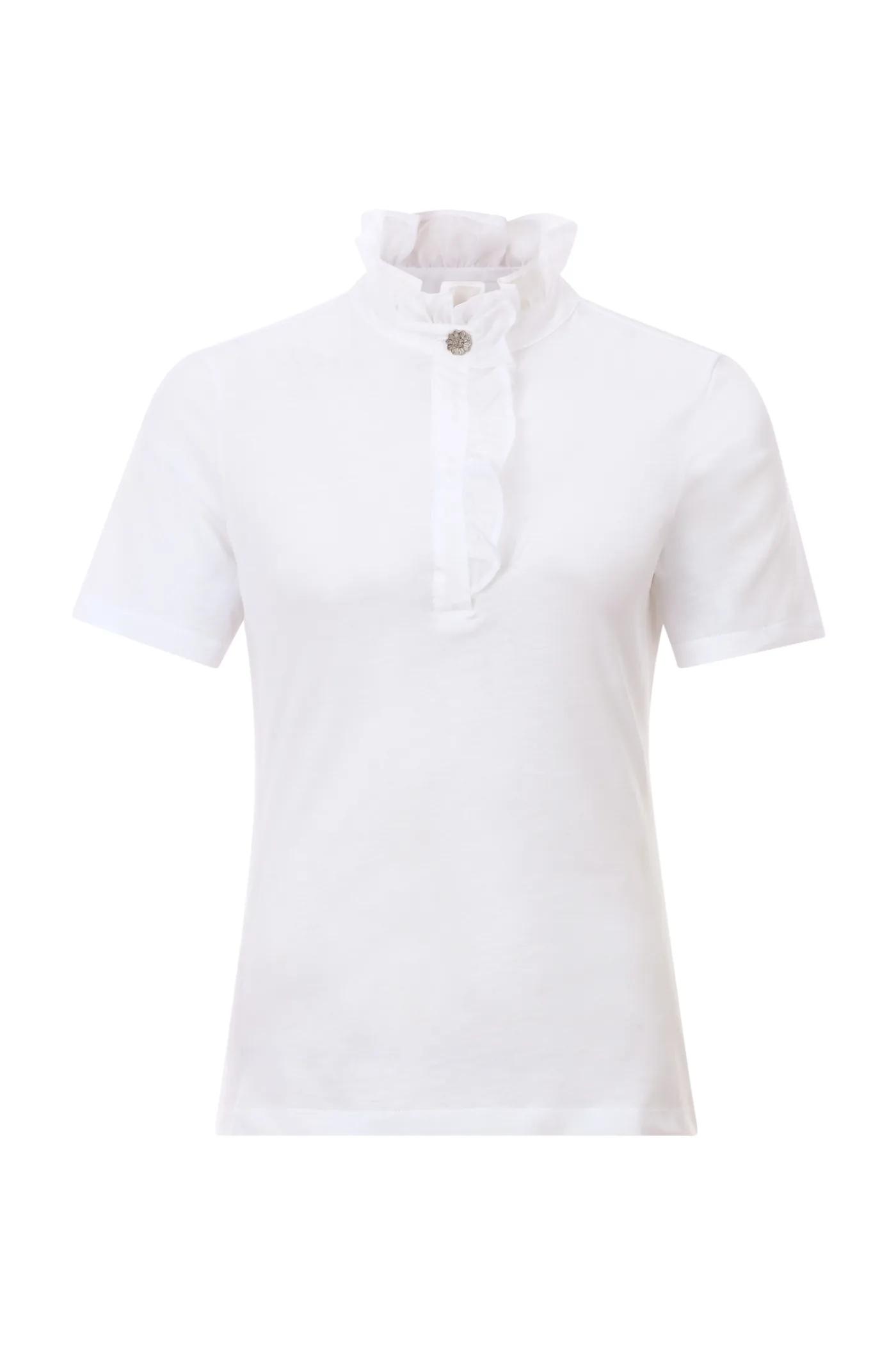 T-Shirt mit Rüschenkragen
