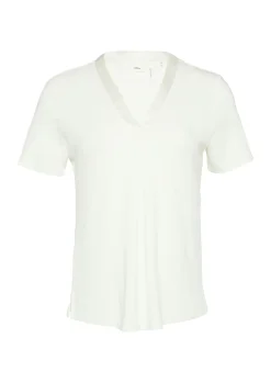 T-Shirt mit Satinausschnitt