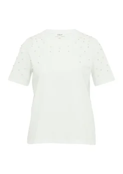 T-Shirt mit Schmuckperlen im Relaxed Fit