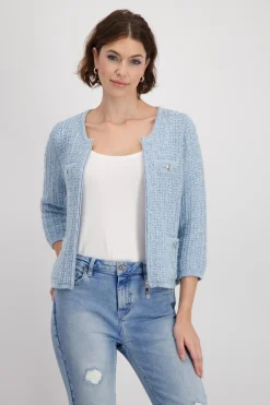 Tweed-Strickjacke
