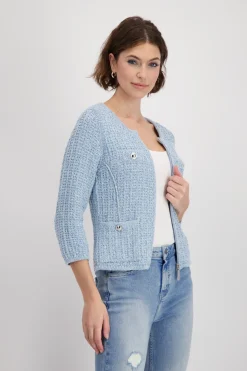 Tweed-Strickjacke