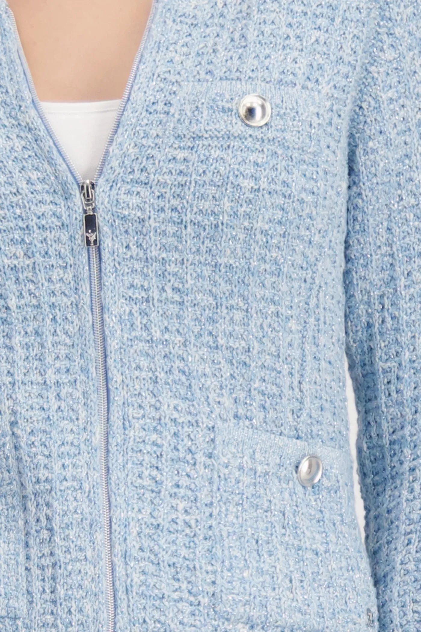 Tweed-Strickjacke
