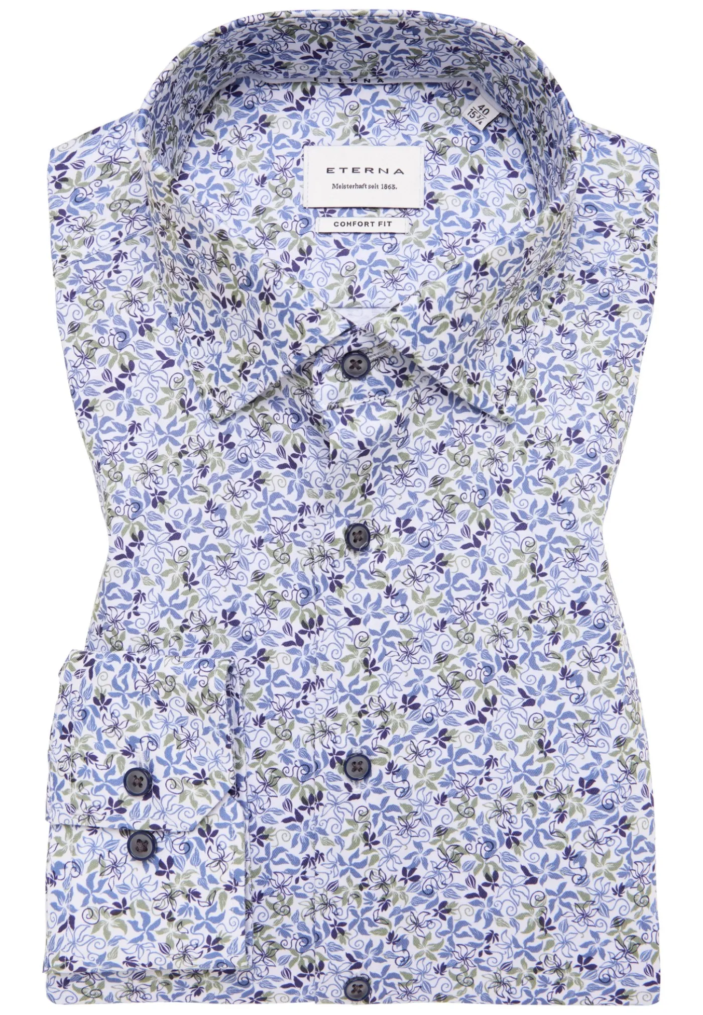 Twillhemd mit floralem Print