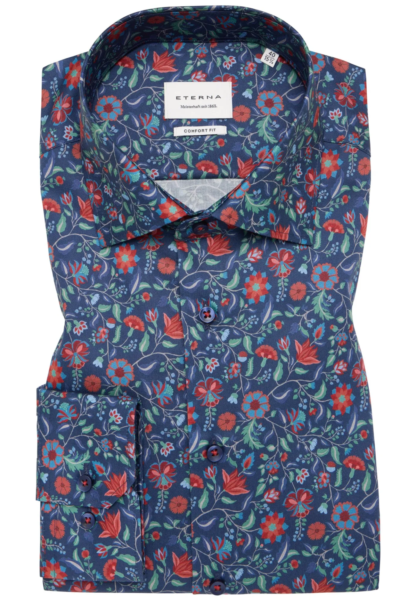 Twillhemd mit floralem Print