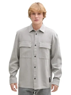 Twill Overshirt aus Baumwolle