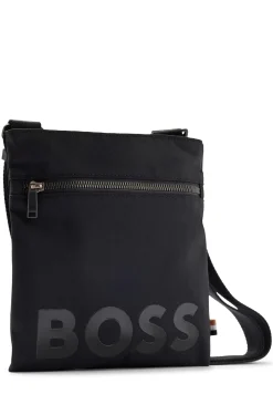 Umhängetasche aus recyceltem Nylon mit Logo-Print