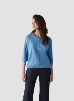 Unifarbenes Shirt mit 3/4-Arm