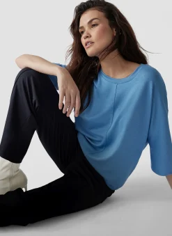 Unifarbenes Shirt mit 3/4-Arm