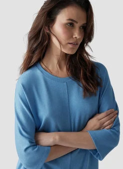 Unifarbenes Shirt mit 3/4-Arm