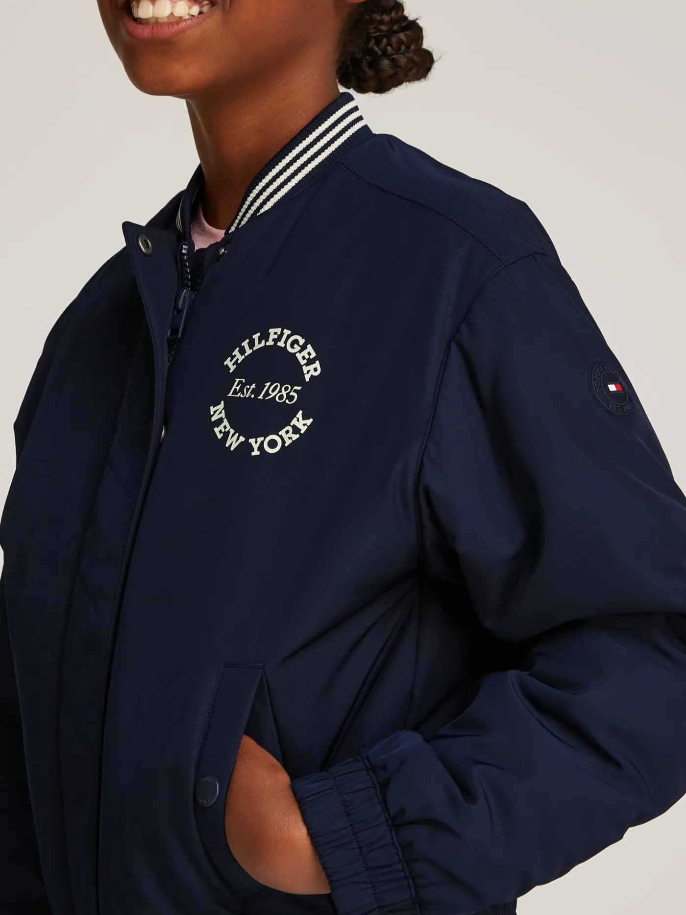 Varsity-Bomberjacke aus Satin