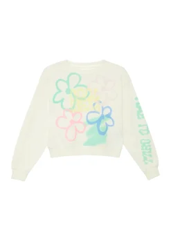 Verkürztes Oversize-Sweatshirt aus Baumwollmix