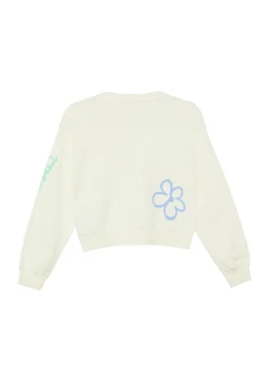 Verkürztes Oversize-Sweatshirt aus Baumwollmix