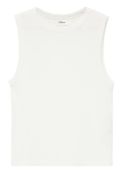 Verkürztes Slim-Fit-Top mit Rippstruktur