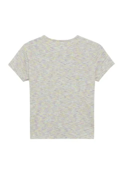 Verkürztes T-Shirt aus Rippware mit paspeliertem Ausschnitt