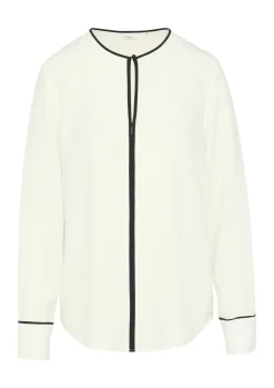 Viskosebluse mit Kontrastdetails