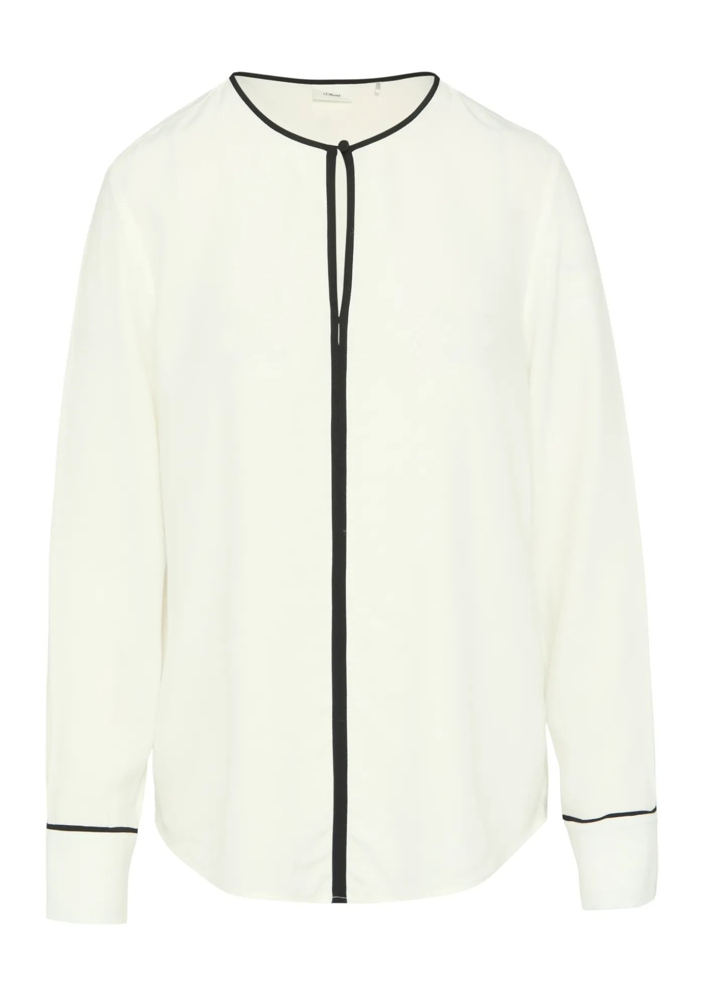 Viskosebluse mit Kontrastdetails