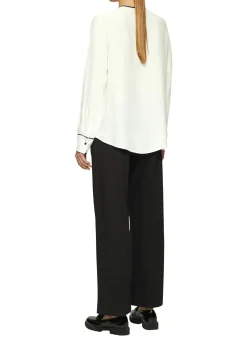Viskosebluse mit Kontrastdetails