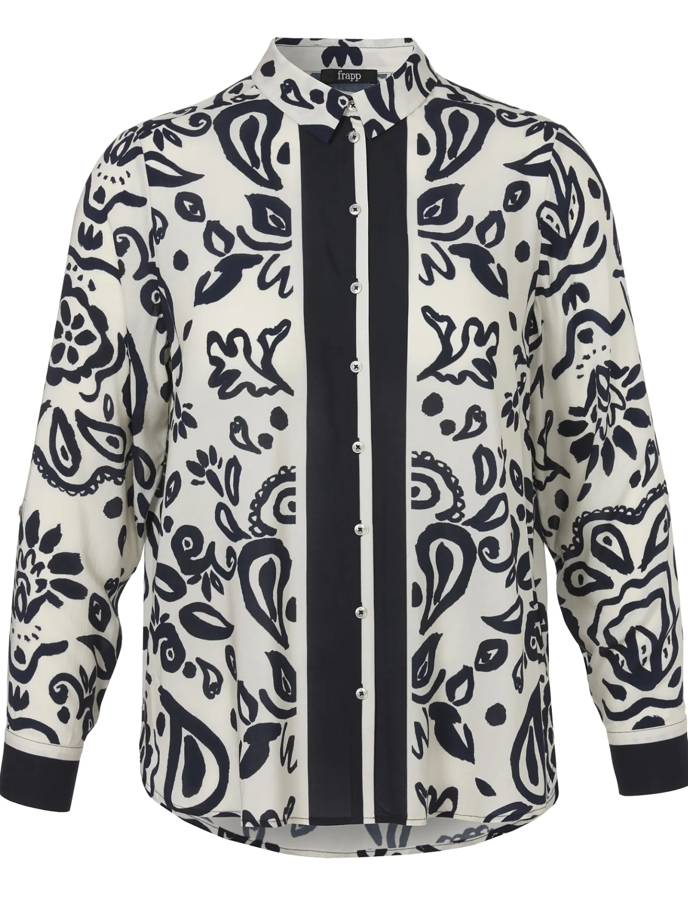 Viskose-Print-Bluse Bicolor
