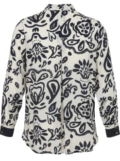 Viskose-Print-Bluse Bicolor